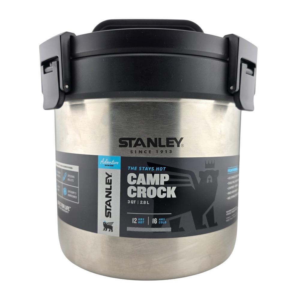 Stanley Adventure Camp Crock 3 QT Silver Excellent Vacuum Insulated Food Jar